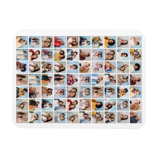 独自の70フォトコラージュの編集可能な色を作成 マグネット (横)