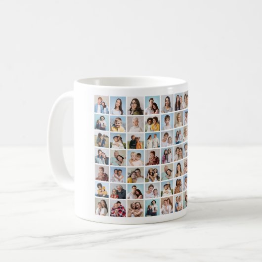独自の70フォトコラージュを作成 コーヒーマグカップ (正面左)