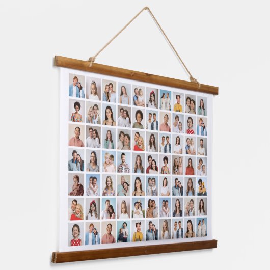 独自の70フォトコラージュを作成 吊り下げ型タペストリー (傾斜あり)