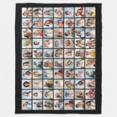 独自の70フォトコラージュ編集可能カラーを作成 フリースブランケット (正面)
