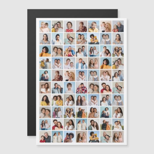 独自の70枚の写真コラージュを作成 編集可能な色 マグネット招待状 (正面/裏面)