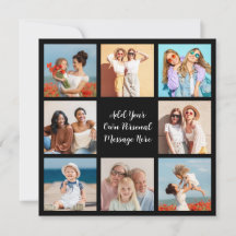 独自の8つのフォトコラージュを作成するあいさつ文を追加