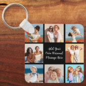 独自の8つのフォトコラージュを作成するあいさつ文を追加 キーホルダー (正面)