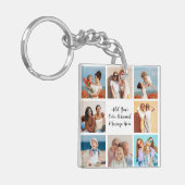 独自の8つのフォトコラージュを作成するあいさつ文を追加 キーホルダー (正面左)