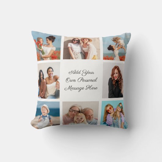 独自の8つのフォトコラージュを作成するあいさつ文を追加 クッション (正面)