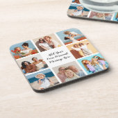 独自の8つのフォトコラージュを作成するあいさつ文を追加 コースター (左側)