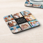 独自の8つのフォトコラージュを作成するあいさつ文を追加 コースター (左側)