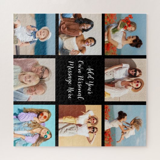 独自の8つのフォトコラージュを作成するあいさつ文を追加 ジグソーパズル (横)