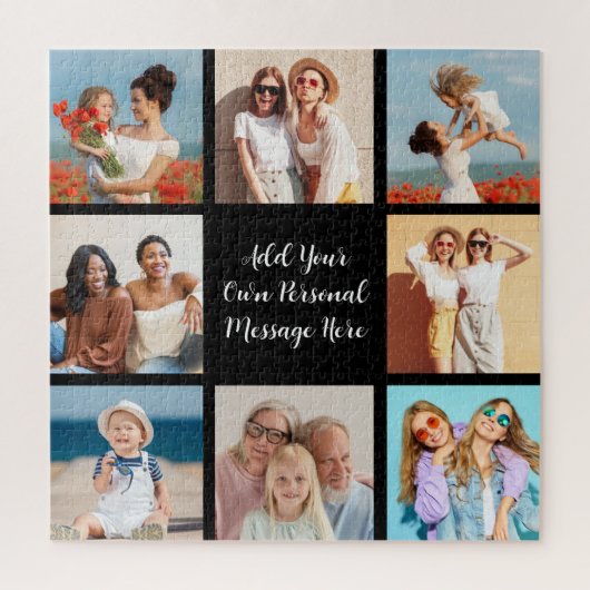 独自の8つのフォトコラージュを作成するあいさつ文を追加 ジグソーパズル (縦)