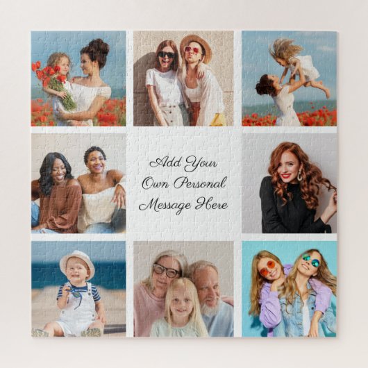 独自の8つのフォトコラージュを作成するあいさつ文を追加 ジグソーパズル (縦)