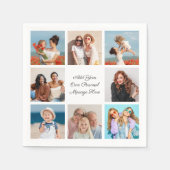 独自の8つのフォトコラージュを作成するあいさつ文を追加 スタンダードカクテルナプキン (正面)