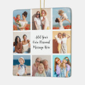 独自の8つのフォトコラージュを作成するあいさつ文を追加 セラミックオーナメント (左)