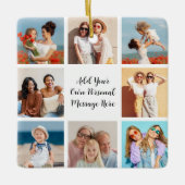 独自の8つのフォトコラージュを作成するあいさつ文を追加 セラミックオーナメント (正面)