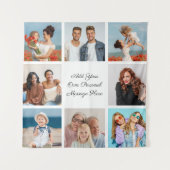 独自の8つのフォトコラージュを作成するあいさつ文を追加 タペストリー (正面)