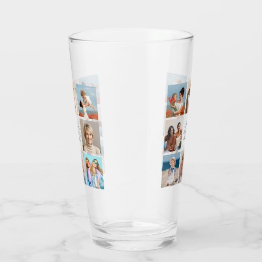 独自の8つのフォトコラージュを作成するあいさつ文を追加 タンブラーグラス (右)