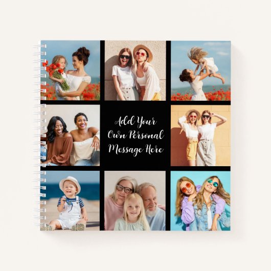 独自の8つのフォトコラージュを作成するあいさつ文を追加 ノートブック (正面)
