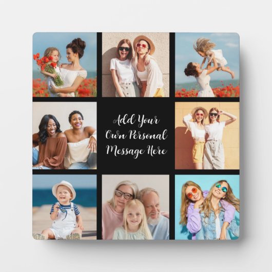 独自の8つのフォトコラージュを作成するあいさつ文を追加 フォトプラーク (正面)