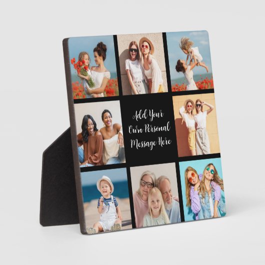 独自の8つのフォトコラージュを作成するあいさつ文を追加 フォトプラーク (正面)