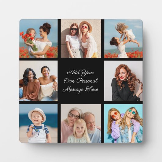独自の8つのフォトコラージュを作成するあいさつ文を追加 フォトプラーク (正面)