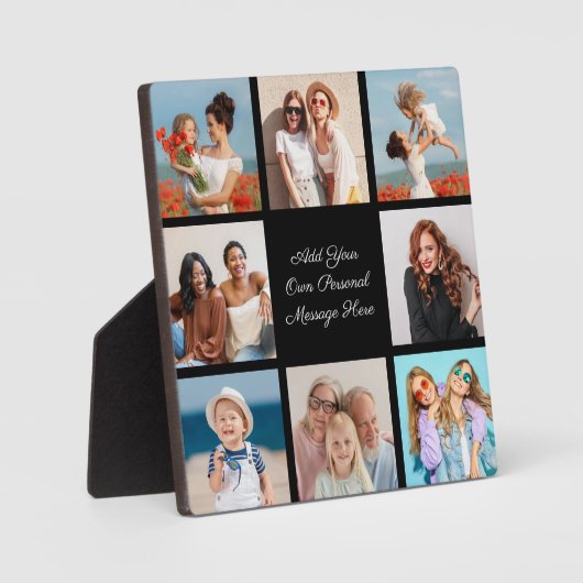 独自の8つのフォトコラージュを作成するあいさつ文を追加 フォトプラーク (正面)