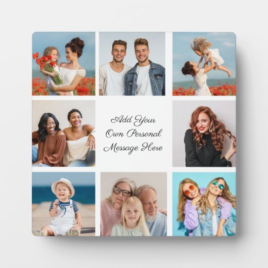 独自の8つのフォトコラージュを作成するあいさつ文を追加 フォトプラーク (正面)