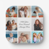 独自の8つのフォトコラージュを作成するあいさつ文を追加 ペーパープレート (正面)