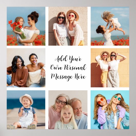 独自の8つのフォトコラージュを作成するあいさつ文を追加 ポスター (正面)