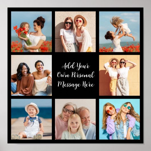 独自の8つのフォトコラージュを作成するあいさつ文を追加 ポスター (正面)
