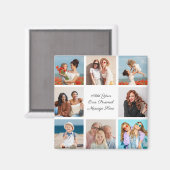 独自の8つのフォトコラージュを作成するあいさつ文を追加 マグネット (正面/裏面)