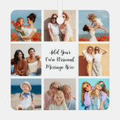 独自の8つのフォトコラージュを作成するあいさつ文を追加 メタルオーナメント (裏面)