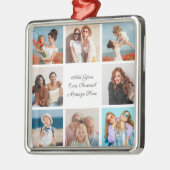 独自の8つのフォトコラージュを作成するあいさつ文を追加 メタルオーナメント (左)