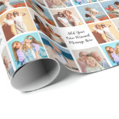 独自の8つのフォトコラージュを作成するあいさつ文を追加 ラッピングペーパー (ロールコーナー)