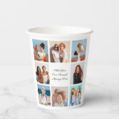 独自の8つのフォトコラージュを作成するあいさつ文を追加 紙コップ (裏面)