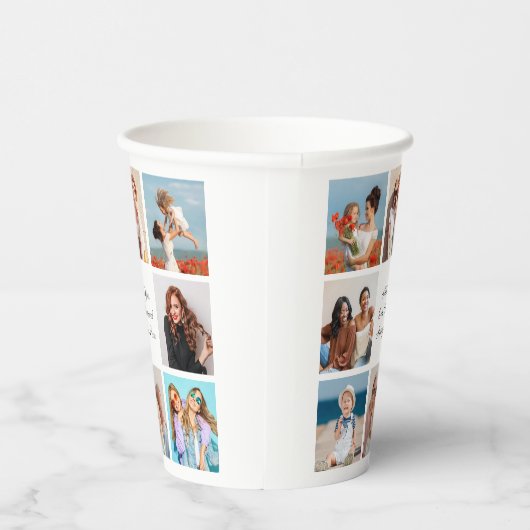 独自の8つのフォトコラージュを作成するあいさつ文を追加 紙コップ (右)