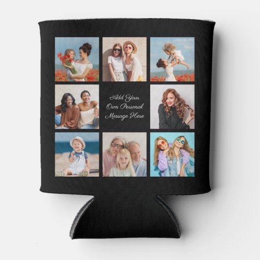 独自の8つのフォトコラージュを作成するあいさつ文を追加 缶クーラー (正面)