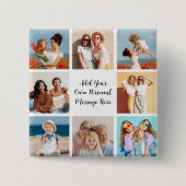 独自の8つのフォトコラージュを作成するあいさつ文を追加 缶バッジ (正面)