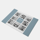 独自の8つのフォトコラージュを作成する家族の名前デニム ドアマット (アングル)