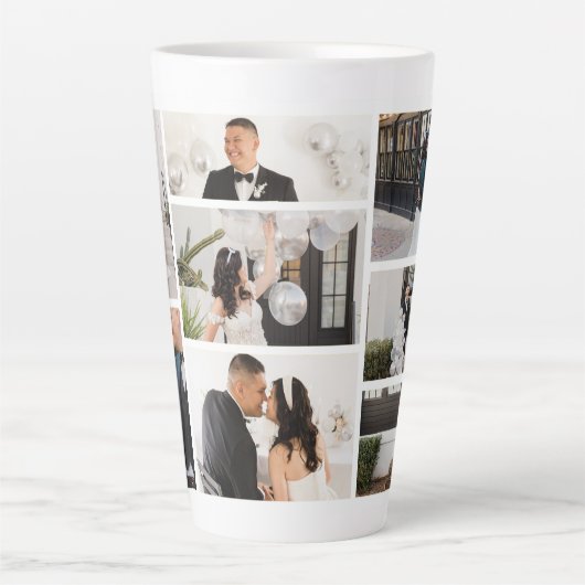 独自の8つのフォトコラージュを作成する カフェラテマグ (正面)