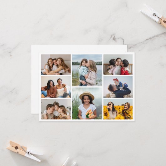 独自の8つのフォトコラージュを作成する カード (正面/裏面インサイチュ)