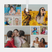 独自の8つのフォトコラージュを作成する ガラスオーナメント (裏面)