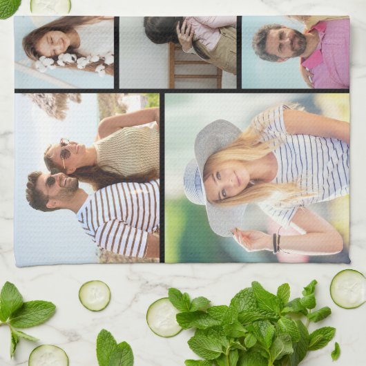 独自の8つのフォトコラージュを作成する キッチンタオル (折り畳み)