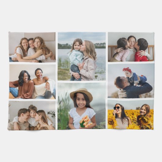 独自の8つのフォトコラージュを作成する キッチンタオル (横)