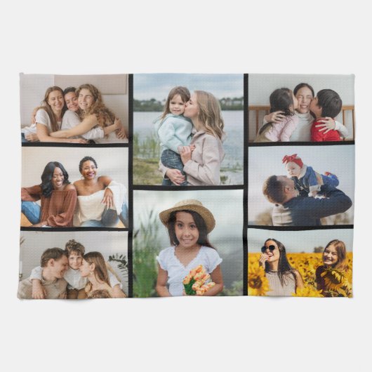 独自の8つのフォトコラージュを作成する キッチンタオル (横)