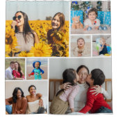 独自の8つのフォトコラージュを作成する シャワーカーテン (正面)