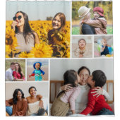 独自の8つのフォトコラージュを作成する シャワーカーテン (正面)