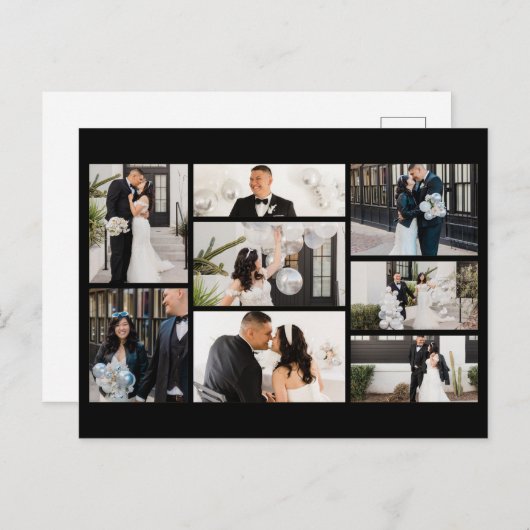 独自の8つのフォトコラージュを作成する シーズンポストカード (正面/裏面)