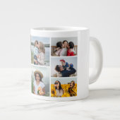 独自の8つのフォトコラージュを作成する ジャンボコーヒーマグカップ (正面右)