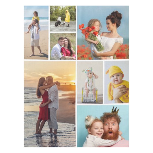 独自の8つのフォトコラージュを作成する テーブルクロス (正面)