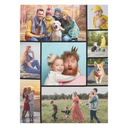 独自の8つのフォトコラージュを作成する テーブルクロス (正面)