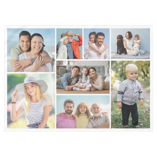 独自の8つのフォトコラージュを作成する テーブルクロス (正面(横))